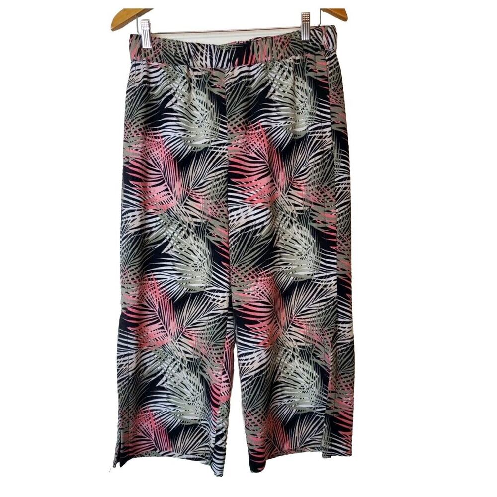 White House Black‎ Market 8 Women Pants Wide Leg Crop High Rise Floral Medium